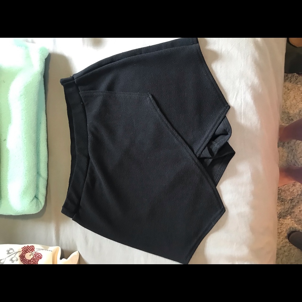 Black criss cross shorts